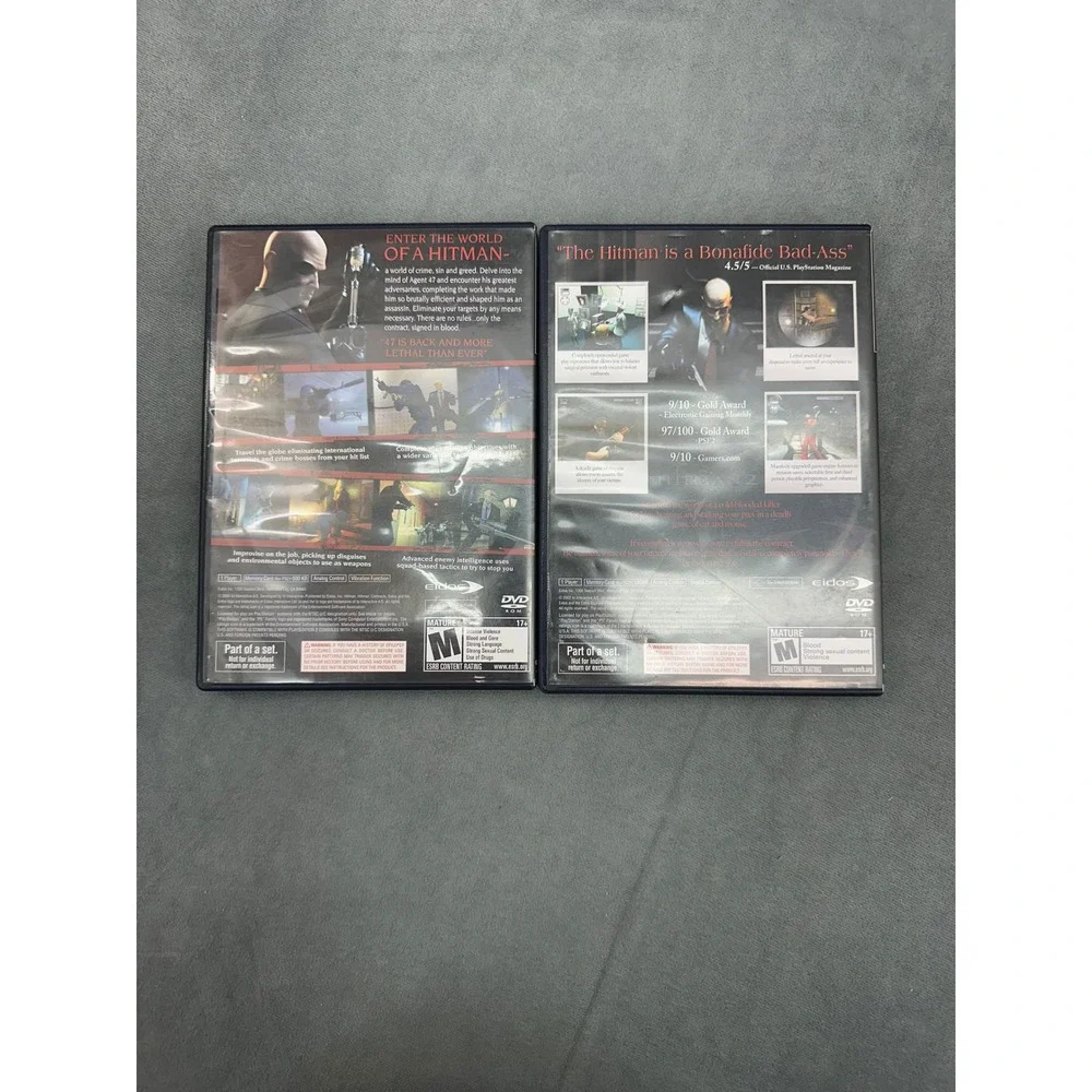 Hitman 2 Silent Assassin & Hitman Contracts PS2 Bundle Black Label